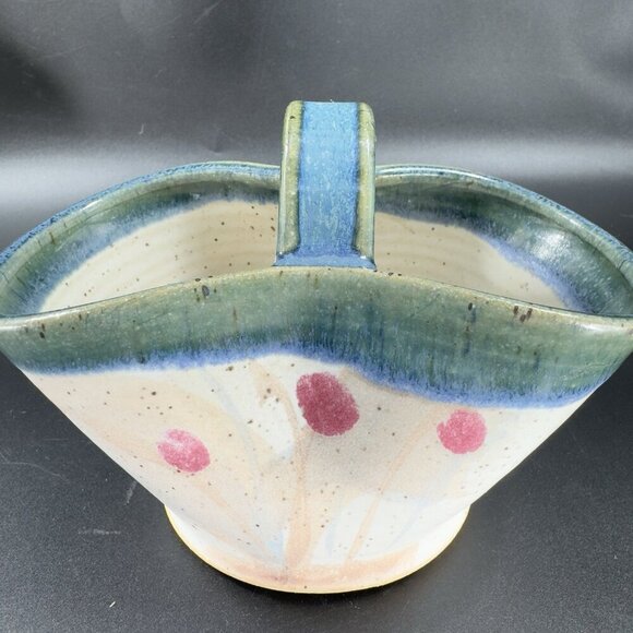 2004 North Carolina RUSSELLWOOD Pottery Hand Made Basket Dish Bowl Signed NC VTG - Picture 10 of 10